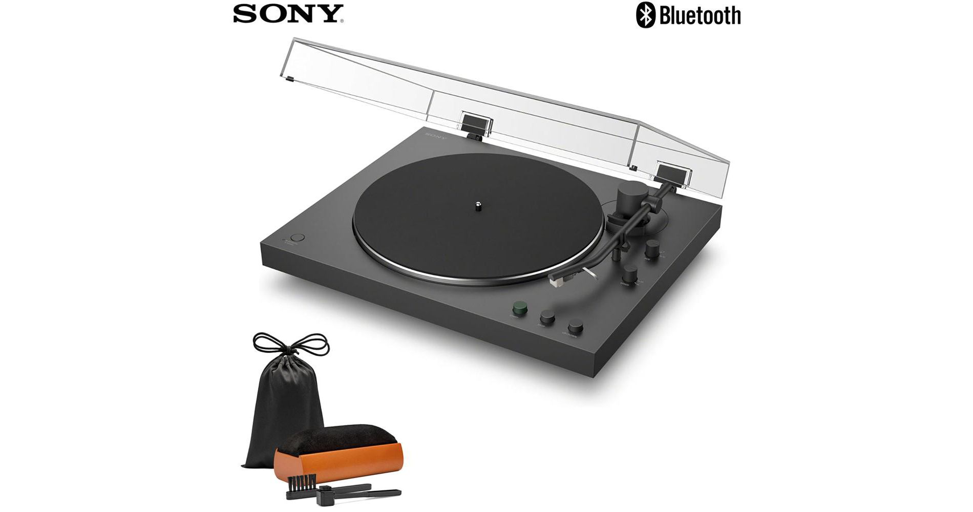 Sony PS-LX3BT Full Auto Belt-Drive Turntable with Bluetooth & Deco Gear Record Cleaning Kit