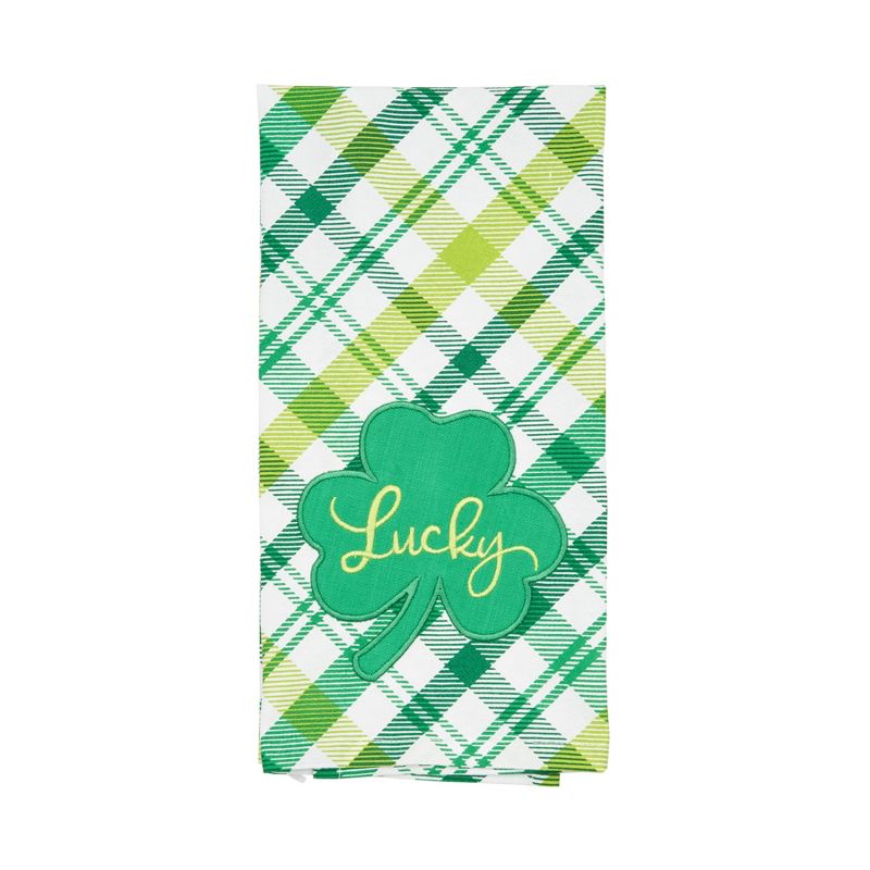 C&F Home Lucky Clover Plaid Cotton Kitchen Towel, 2 of 6