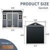 8 x 6 ft Resin Outdoor Storage Shed Waterproof Shed with Floor & Two Windows & Lockable Door, Tool Shed for Garden, Patio, Backyard,Gray - 3 of 4