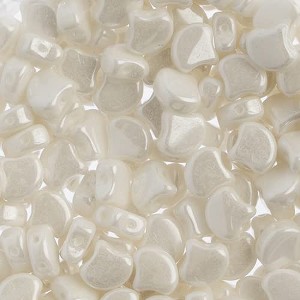 John Bead Matubo 50g Czech Glass 7.5mm White Luster Ginko Leaf Beads - 1 of 2