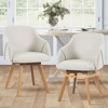 Bekrvio Swivel Dining Chairs with Arm Set of 2 - Modern Linen Upholstered Accent Desk Chairs with Solid Wood Legs for Kitchen,Living Room - 2 of 4