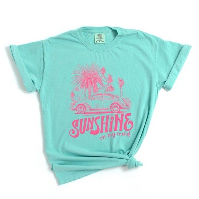Simply Sage Market Women's Sunshine On My Mind Car Short Sleeve Garment Dyed Tee