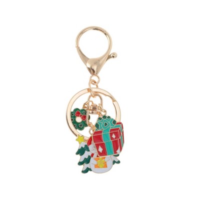 Unique Bargains Christmas Keychain Double Ring Lobster Clasp Zinc Alloy 3.15" 1Pc