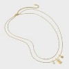 14K Gold Dipped "Faith" with Cubic Zirconia and Pearl Multi-Strand Pendant Necklace - Gold - 3 of 4