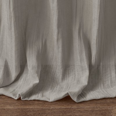 Gray Sheer Polyester Ground Length Window Drapes
