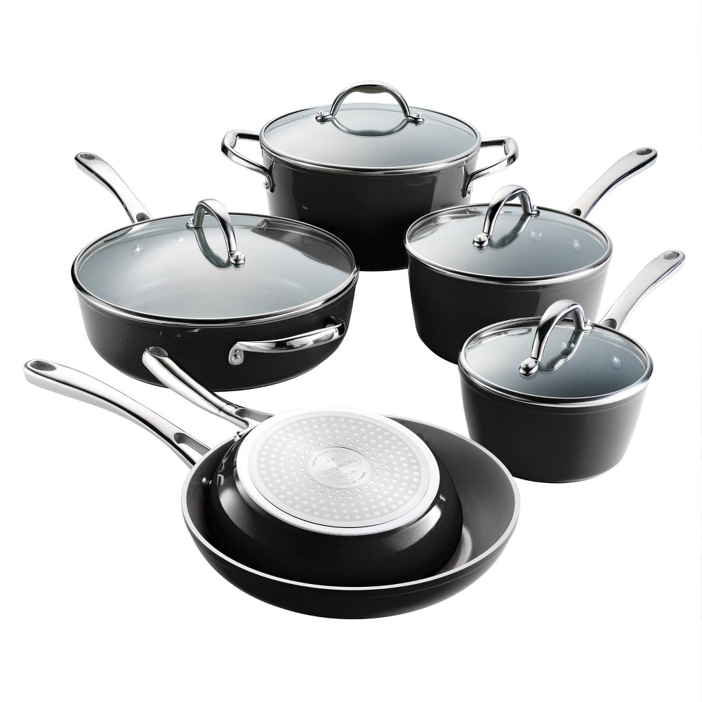 Tramontina 10pc Cold-Forged Induction Ceramic Cookware Set - Black