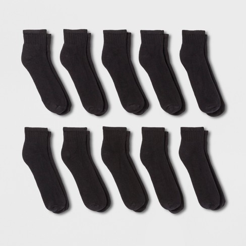 Men's Hanes Premium Low Cut Socks 10pk - Black