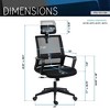 NicBex Mesh Office Chair with Headrest,Ergonomic Computer Chair with Lumbar Support,Swivel Desk Chair for Adult,Student - 3 of 4