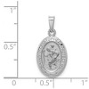 Black Bow Jewelry 14k White Gold Saint Christopher Oval Medal Pendant, 11 x 22mm - 4 of 4