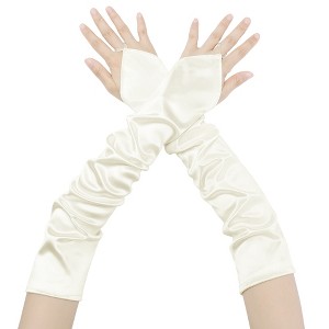 INSPIRE CHIC Women's Fingerless Satin Elbow Long Gloves 1 Pair - 1 of 4