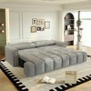 90.2'' Teddy Fabric 3-in-1 Convertible 4-Seater Sofa Bed with Hidden Storage and Deep Seats - 3 of 4