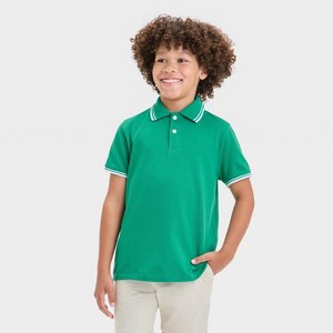 Boys Short Sleeve Tipping Polo Shirt - Cat & Jack™ - 1 of 3