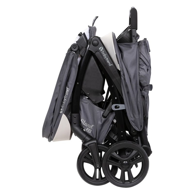 Baby Trend Sit N' Stand Double Stroller 2.0 DLX with 5 Point Safety Harness, Canopy, Extra Basket, 2 Cup Holders & Covered Compartment, Magnolia, 5 of 8