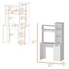 Vynxaria White 3-Tier Storage Shelves Computer Desk with Hutch - 3 of 4