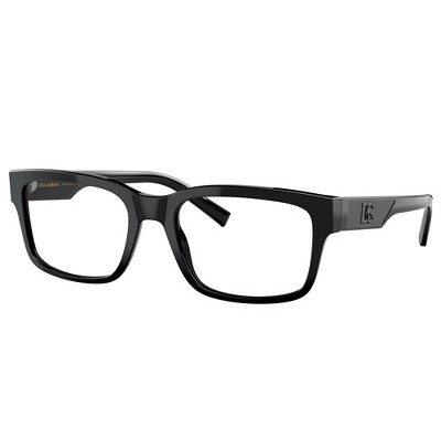 Dolce & Gabbana DG 3352 501 Unisex Rectangle Eyeglasses Black 55mm