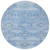 Blue And Gray Aztec Washable Indoor Outdoor Area Rug - 4 of 4