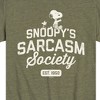 Boys' - Peanuts - Snoopy Sarcasm Society Short Sleeve Graphic T-Shirt - 2 of 4