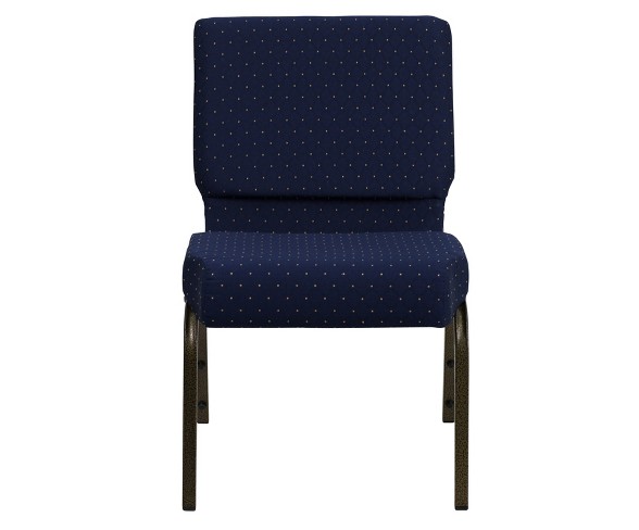 Riverstone Furniture Collection Dot Fabric Church Chair Navy Blue