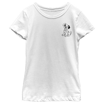 Girl's One Hundred And One Dalmatians Patch Sketch T-shirt : Target