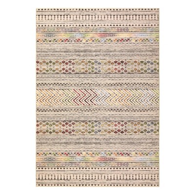 Washable Boho Geometric Rug Non Slip Low Pile Rug Soft Throw Floor Cover Foldable Indoor Carpet for Living Room Bedroom Playroom Nursery