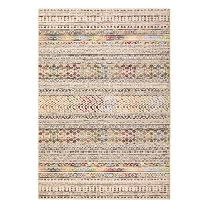 Washable Boho Geometric Rug Non Slip Low Pile Rug Soft Throw Floor Cover Foldable Indoor Carpet for Living Room Bedroom Playroom Nursery - 1 of 4