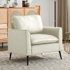 Set of 2 Modern Faux Leather Accent Chair, 31.5'' Wide Armchair with Soft Cushion for Living Room Bedroom-3irtyhousy - 2 of 4