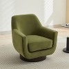 U-shaped Fully Assembled 360° Swivel Chair, Velvet Accent Chair Armchair,Round Barrel Swivel Chair for Living Room Bedroom-Cuddlewood - 4 of 4