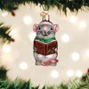 Old World Christmas Glass Blown Ornament for Christmas Tree, Grey Caroling Mouse - 2 of 2