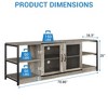 GustoWave TV Console Table, Farmhouse Entertainment Center with 2 Mesh Door for Living Room Bedroom Office - 2 of 4