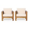 Okak Boho Acacia Patio Accent Chairs/Loveseats/Seating Set,Set of 1/2/3,Upholstered Outdoor Furniture Set for Backyard&Poolside,All-Weather Use - 2 of 4