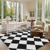 Coucheta Washable Checkered Area Rug, Non-Slip & Stain Resistant, Modern Geometric Plaid Carpet for Bedroom, Living Room, Hallway, Dining & Nursery - 3 of 4