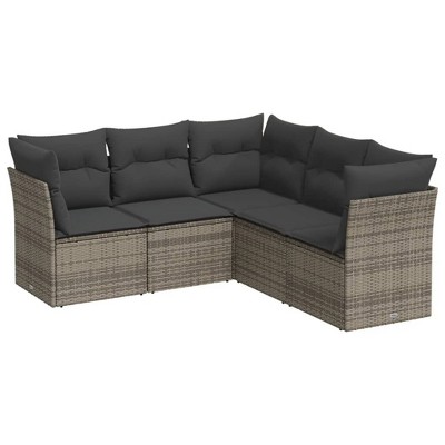 vidaXL Garden Sofa Set Grey