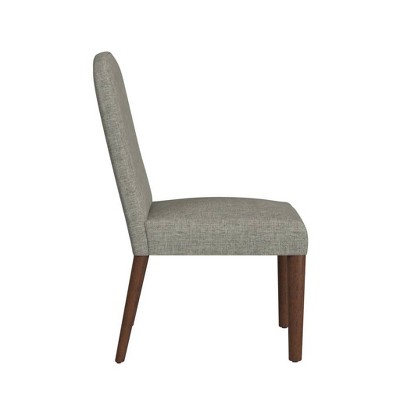Gray Upholstered Side Chair with Wood Legs