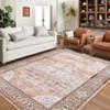 Machine Washable Area Rug Non Slip Non Shedding Rug Boho Printed Low Pile Rugs Vintage Foldable Stain Resistant Indoor Carpet for Bedroom Living Room - 3 of 4