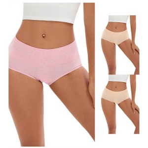 INSPIRE CHIC 3 Pcs Women's Plus Size High Waist Tummy Control Briefs Butt Lifter Control Panties - 1 of 4