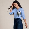 Lands' End Women's Cropped Fine Gauge Crew Neck Cardigan Sweater - 4 of 4