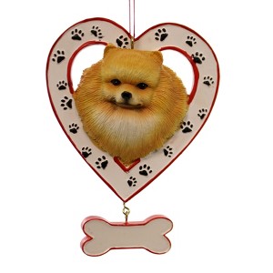 Kurt S. Adler 4.5 Inch Dog In Heart W/ Bone Canine Best Friend Tree Ornaments - 1 of 2