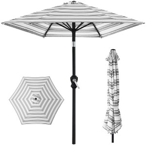 Best Choice Products 10ft Outdoor Steel Striped Market Patio Umbrella w/ Crank, Tilt Push Button, 6 Ribs - 1 of 4