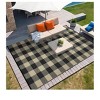 Black and white - 9*12 feet  Outdoor Area Rug Plastic Waterproof  Stain Resistant Checkered Reversible Light Weight Portable Mat UV Resistant Carpet - 3 of 4