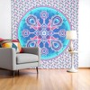 HomeRoots 88" X 84" Pink Sky Blue And White Floral Cotton Hanging Tapestry - 2 of 4