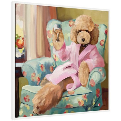 Kate & Laurel All Things Decor 30"x30" Sylvie Cheers To Me Framed Canvas by Mary Sparrow White