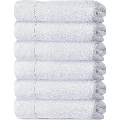 White Classic Luxury 100% Cotton Hand Towels Set Of 6 - 16x30 : Target