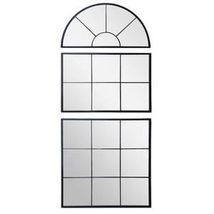VIP Wood 68 in. Black 3-Piece Mirror with Grid and Arched Top - 1 of 2