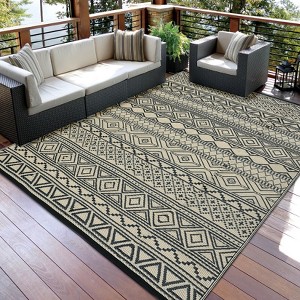 Outdoor Rug for Patio Waterproof Mat Indoor Outdoor Plastic Straw Rug for Camping Reversible Camping Rugs Carpet for Porch, Backyard, Balcony, Picnic - 1 of 4