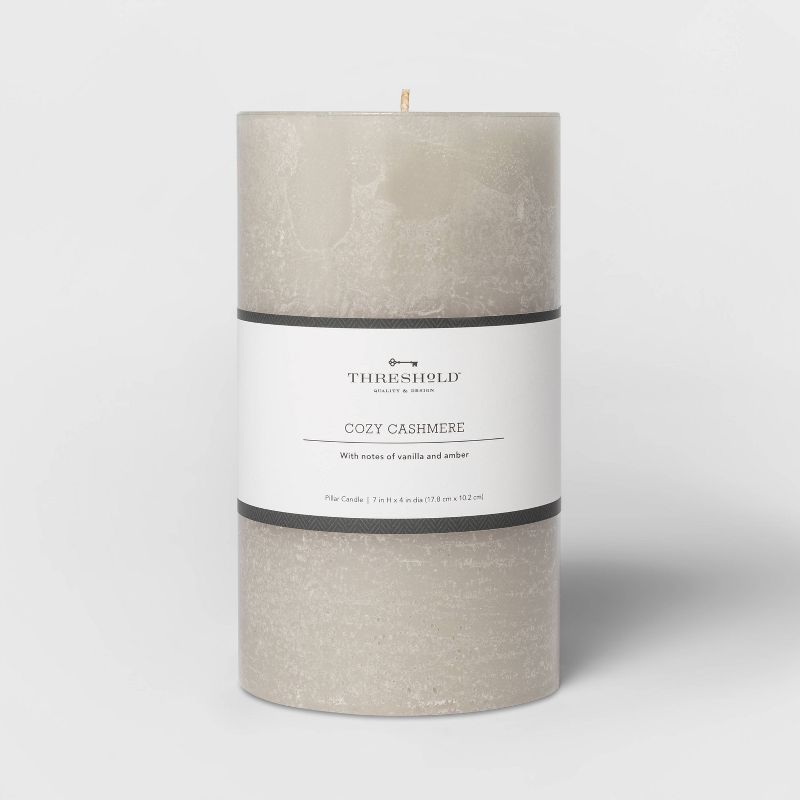 Pillar Cozy Cashmere Candle Gray - Threshold™, 1 of 6