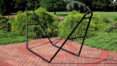 Green Powder-Coated Steel Universal Hammock Stand for 2-Person