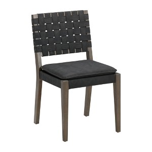 Nathan James Cohen Faux Leather Dining Chair Black - 1 of 4