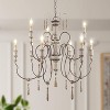 LNC Andromeda 9-Light 39" French Country/Cottage Candle Tiered Oversized Chandelier,Distressed White Wood and Rustic Bronze - 2 of 4