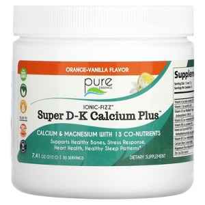 Pure Essence Ionic-Fizz, Super D-K Calcium Plus, Orange-Vanilla, 7.41 oz (210 g) - 1 of 2