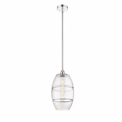 Vaz - 1 Light Stem Hung Mini Pendant In Industrial Style-18 Inches Tall and 10 Inches Wide